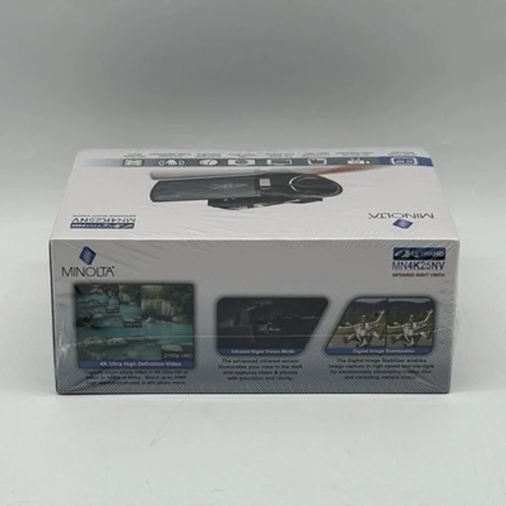 Minolta MN4K25NV Camcorder 4K Ultra HD Night Vision LCD Touch 16x Zoom - New!